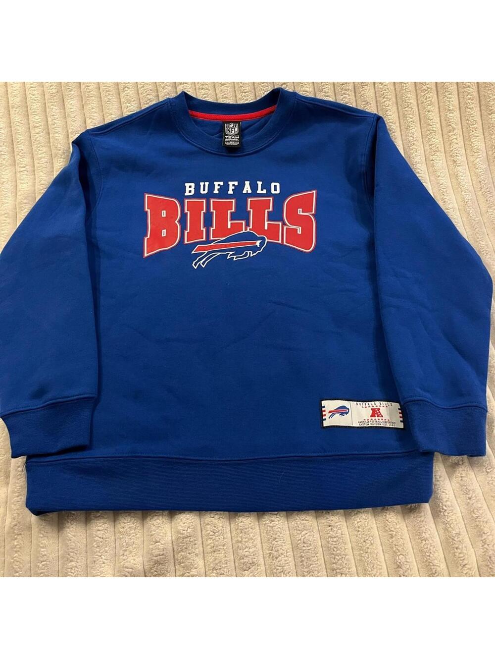 NFL Buffalo Bills Blue Sweatshirt Boys Size 14-16 Long Sleeves